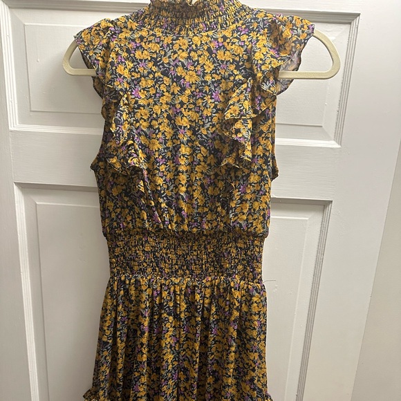 Lulus fall midi dress small Evalina mustard yellow - Picture 2 of 3